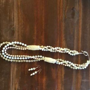 Gorgeous jade shade necklace and earrings